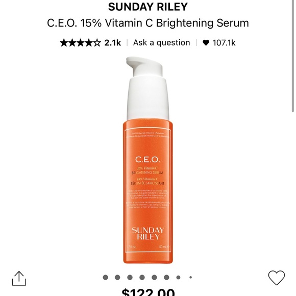 Sunday Riley C.E.O. 15% Vitamin C Brightening Serum
